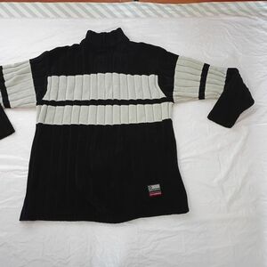 South Pole Black and Gray Turtleneck Sweater Men's Size XL